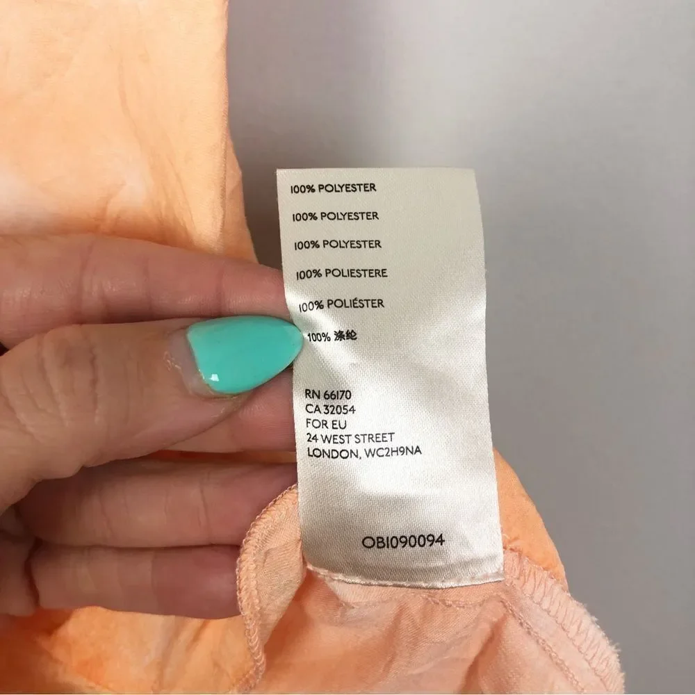 FREE PEOPLE | Martine Flirt Orange Tie Dye Mini Skirt W/ Slit Women’s Size 10